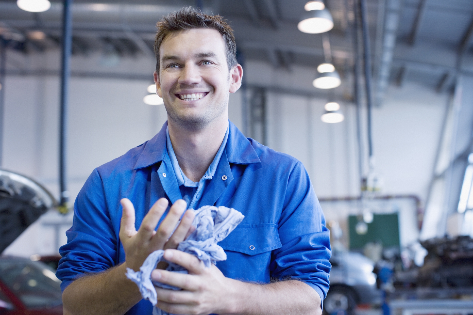 Technician working in auto shop
